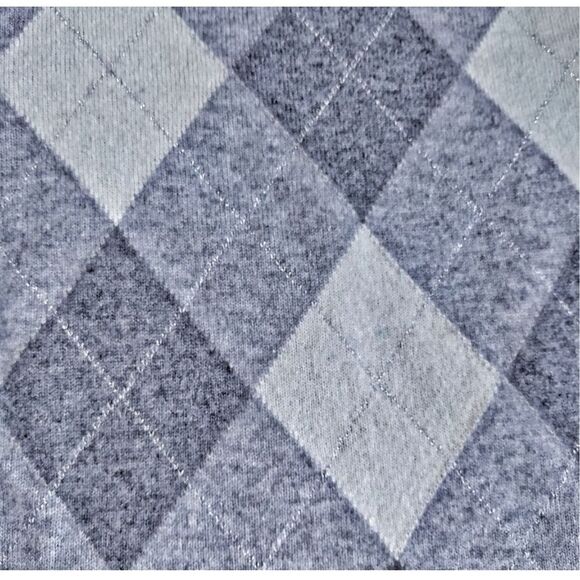 CHARTER CLUB CASHMERE ARGYLE METALLIC SWEATER WOMENS SIZE M GREAT CONDITION - Picture 5 of 5